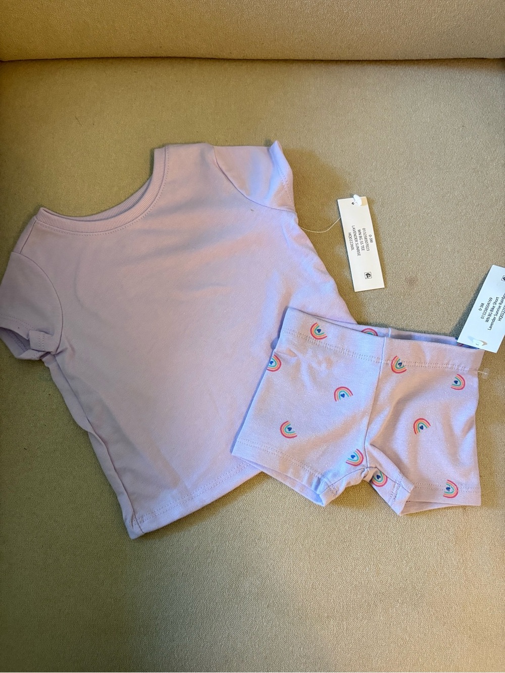wonder nation Lavender Rainbow Tee & Shorts Set